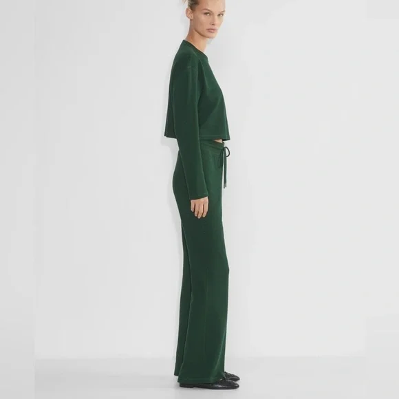 Sunday Best Aritzia Bany Waffle Jogger in dark green women’s 2XS - Picture 2 of 8